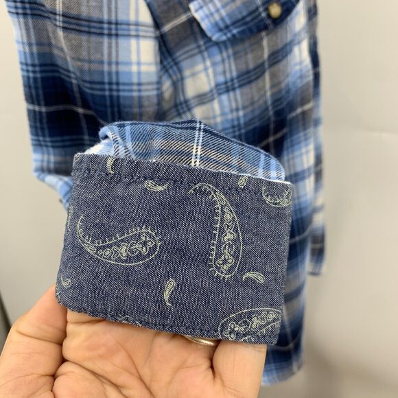 Jachs Girlfriend Shirt Women S Small Multi Plaid Flannel Snap Button Tab Sleeve - Picture 5 of 13